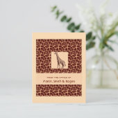 Giraffe Print Personalisiert Business Postkarte (Stehend Vorderseite)
