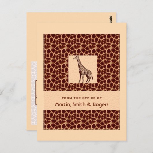 Giraffe Print Personalisiert Business Postkarte (Vorne/Hinten)
