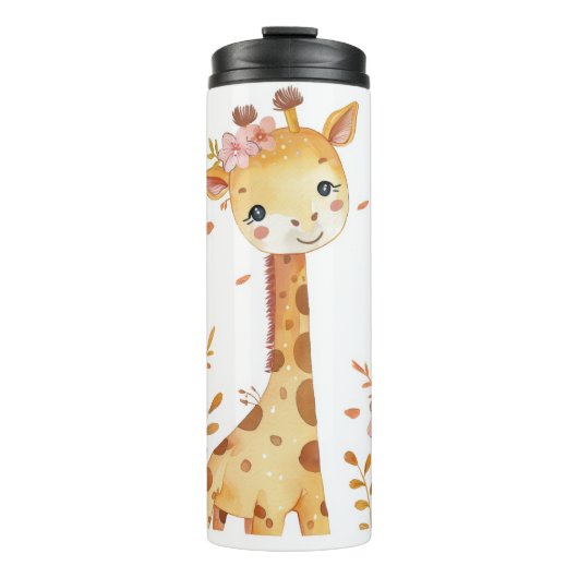 "Giraffe Print Plastic Thermos Bottle" Thermosbecher (Vorderseite)
