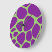Giraffe Print, Purple Giraffe, Animal Print Große Wanduhr (Winkel)
