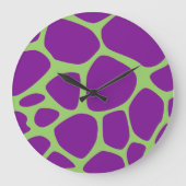 Giraffe Print, Purple Giraffe, Animal Print Große Wanduhr (Vorderseite)