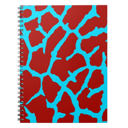 Giraffe Print Red Cyan Notizblock (Vorderseite)
