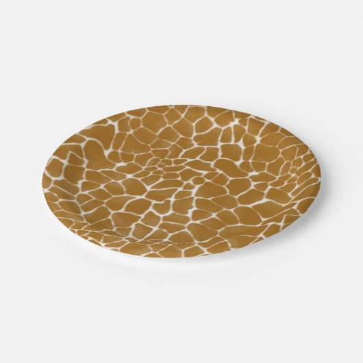Giraffe Print Safari Tierpapiere Teller (Schrägansicht)