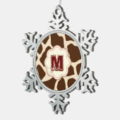 Giraffe Print Schneeflocken Zinn-Ornament (Rechts)