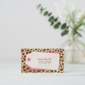 Giraffe Print & Shopping Tag Handelskarte (Stehend Vorderseite)