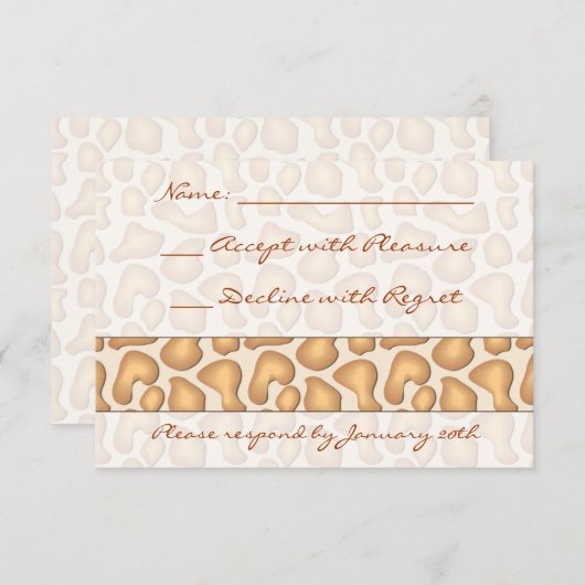 Giraffe Print UAWG RSVP Karte (Vorne/Hinten)