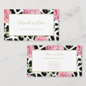 Giraffe Print und Rosa Blütenblüte Boutique Visitenkarte (Vorne/Hinten)