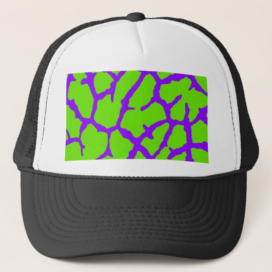 Giraffe Print Violet Green Truckerkappe (Vorderseite)