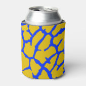 Giraffe Print Yellow Blue Dosenkühler (Kanne Vorderseite)