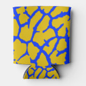 Giraffe Print Yellow Blue Dosenkühler (Vorderseite)