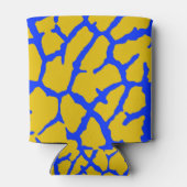 Giraffe Print Yellow Blue Dosenkühler (Rückseite)
