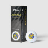 Giraffe Print Yellow Blue Golfball (Verpackungen)