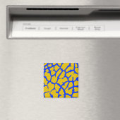 Giraffe Print Yellow Blue Magnet (In Situ (Geschirrspüler))