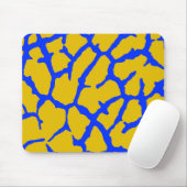 Giraffe Print Yellow Blue Mousepad (Mit Mouse)