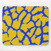 Giraffe Print Yellow Blue Mousepad (Vorne)