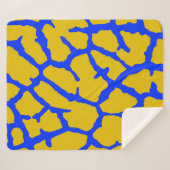 Giraffe Print Yellow Blue Sherpadecke (Vorderseite (Horizontal))