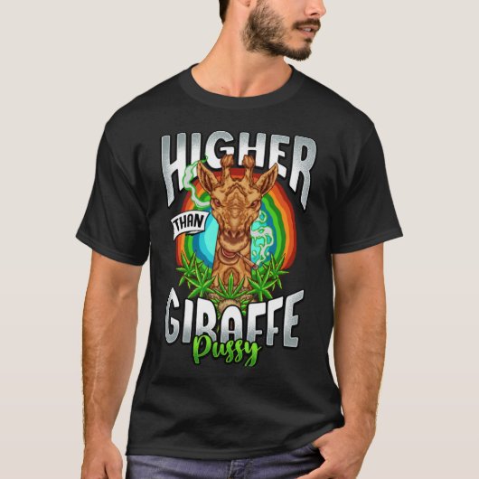 Giraffe Pussy Funny Stoner Weed Classic T-Shirt (Vorderseite)