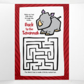 Giraffe-Puzzle-Grüße-Karte Dreifach Gefaltete Urlaubskarte (Innenseite Mitte)