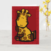 Giraffe Puzzle - Grußkarte für Wildtiere Karte (Gelbe Blume)