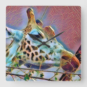 GIRAFFE QUADRATISCHE WANDUHR (Vorderseite)