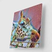 GIRAFFE QUADRATISCHE WANDUHR (Winkel)