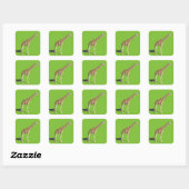 Giraffe Quadratischer Aufkleber (Blatt)