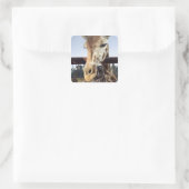 Giraffe Quadratischer Aufkleber (Tasche)