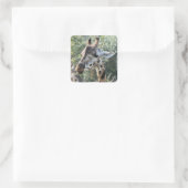 Giraffe Quadratischer Aufkleber (Tasche)
