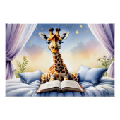 Giraffe Reading a Book Baby & Kid's Room Poster (Vorderseite)