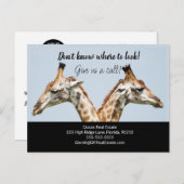Giraffe Real Anwesen Marketing verkaufen Postkarte (Vorne/Hinten)
