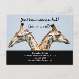 Giraffe Real Anwesen Marketing verkaufen Postkarte
