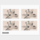 Giraffe Rechteckiger Aufkleber (Blatt)