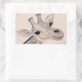 Giraffe Rechteckiger Aufkleber (Tasche)