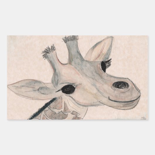 Giraffe Rechteckiger Aufkleber (Vorderseite)