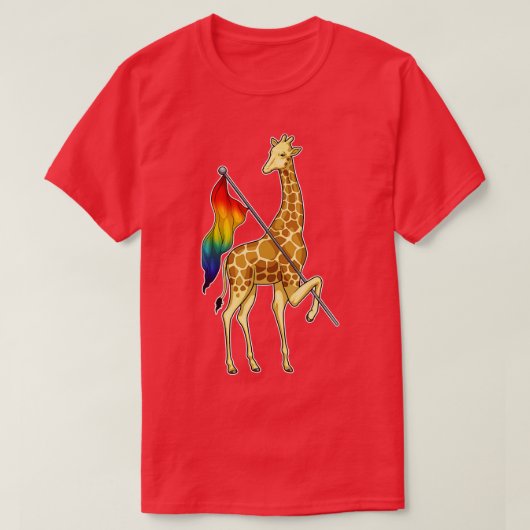 Giraffe-Regenbogenflagge T-Shirt (Design vorne)