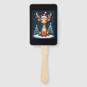Giraffe Reindeer Hat Santa Christmas Tree Funny Xm Fächer (Vorderseite)