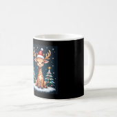 Giraffe Reindeer Hat Santa Christmas Tree Funny Xm Kaffeetasse (VorderseiteRechts)