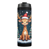 Giraffe Reindeer Hat Weihnachtsbaum Funny Xm Thermosbecher (Vorderseite)