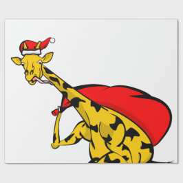 Giraffe reiten auf dem Fahrrad Weihnachten Geschenkpapier