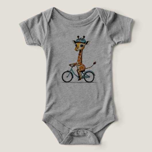 Giraffe Reiten mit dem Fahrrad - HandGezeichnet St (Design Vorderseite)