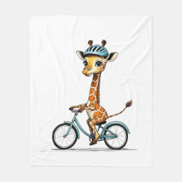 Giraffe Reiten mit dem Fahrrad - HandGezeichnet St Fleecedecke