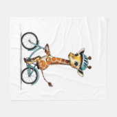 Giraffe Reiten mit dem Fahrrad - HandGezeichnet St Fleecedecke (Vorderseite (Horizontal))
