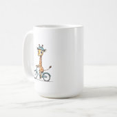 Giraffe Reiten mit dem Fahrrad - HandGezeichnet St Kaffeetasse (Vorderseite Links)