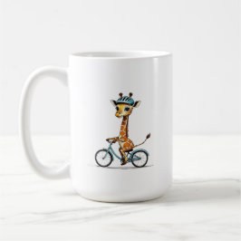 Giraffe Reiten mit dem Fahrrad - HandGezeichnet St Kaffeetasse