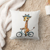 Giraffe Reiten mit dem Fahrrad - HandGezeichnet St Kissen (Decke)
