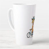 Giraffe Reiten mit dem Fahrrad - HandGezeichnet St Milchtasse (Linke Ecke)