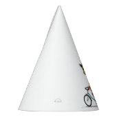 Giraffe Reiten mit dem Fahrrad - HandGezeichnet St Partyhütchen (Links)