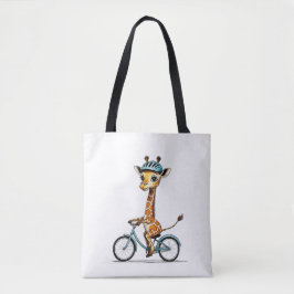 Giraffe Reiten mit dem Fahrrad - HandGezeichnet St Tasche