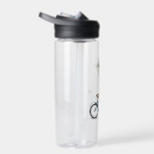 Giraffe Reiten mit dem Fahrrad - HandGezeichnet St Trinkflasche (Rechts)