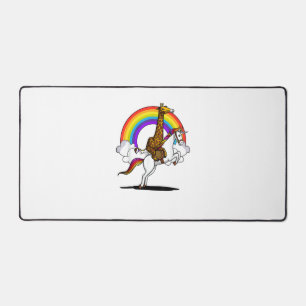 Giraffe reitendes Einhorn magischer Regenbogen lus Schreibtischunterlage